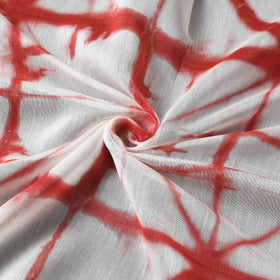 Red - shibori tie-dye chanderi silk handloom fabric