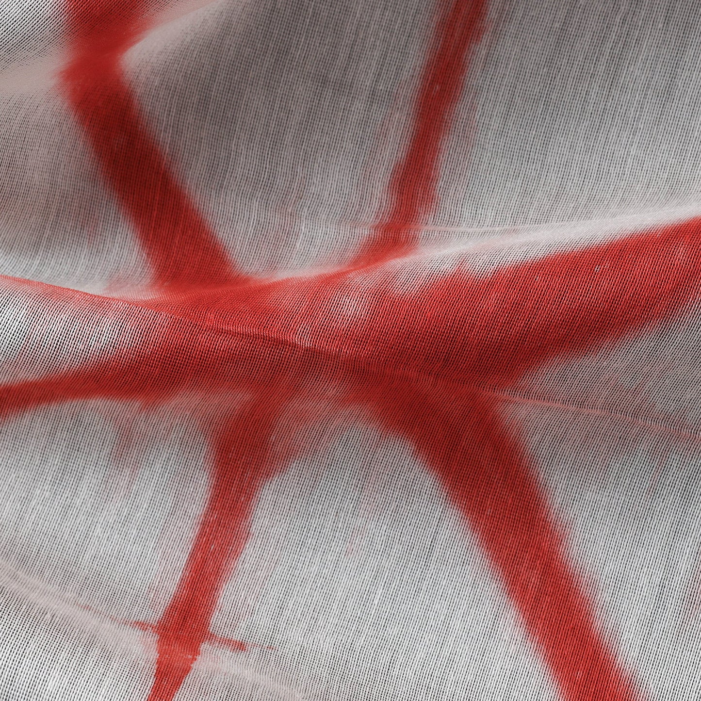Red - shibori tie-dye chanderi silk handloom fabric