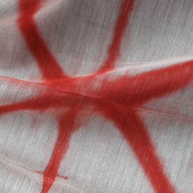 Red - shibori tie-dye chanderi silk handloom fabric