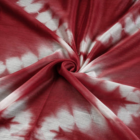 Red Shibori Tie-Dye Chanderi Silk Handloom Precut Fabric 