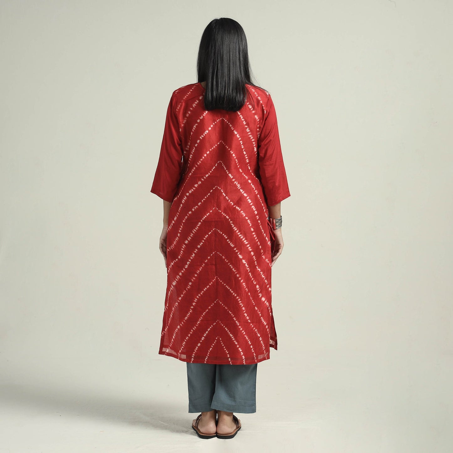 Shibori Kurta with Palazzo & Dupatta Set
