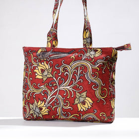 Red - Shoulder Bag - Handpainted Kalamkari Natural Dyed Cotton