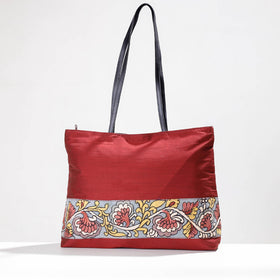  Shoulder Bag - Handpainted Kalamkari Natural Dyed Ghicha Silk 