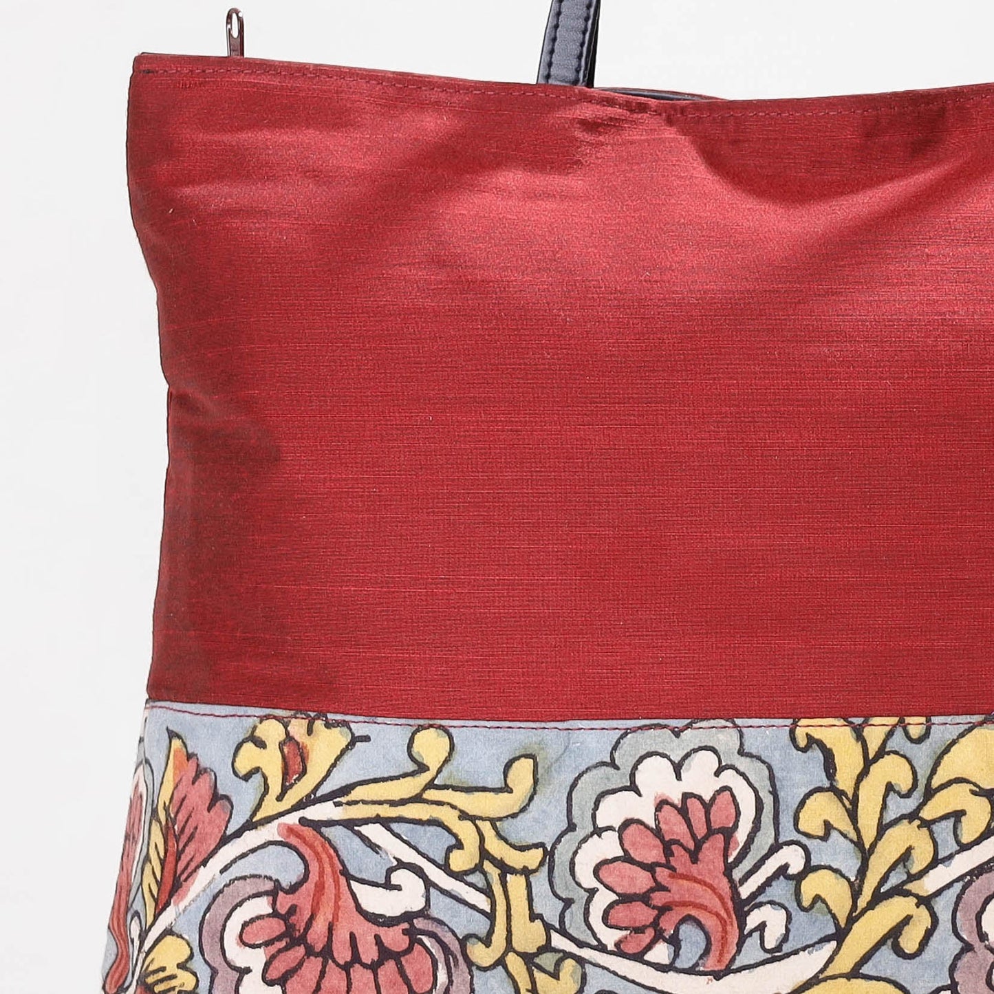  Shoulder Bag - Handpainted Kalamkari Natural Dyed Ghicha Silk 