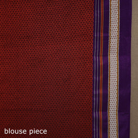Red - silk cotton khun saree with ilkal pallu chikki paras