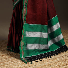 Silk cotton khun saree with ilkal pallu chikki paras border