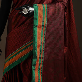 Silk cotton khun saree with ilkal pallu chikki paras border