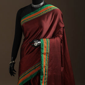 Silk cotton khun saree with ilkal pallu chikki paras border