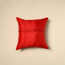  Silk Cotton Red Phulkari Embroidered Cushion Cover 