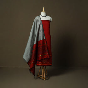 Handloom silk cotton pochampally ikat 3pc unstitched dress