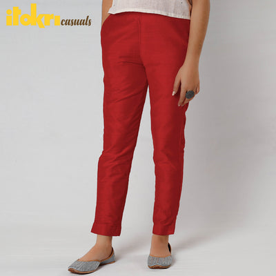Buy Silk Tapered Casual Pant for Women Online at iTokri.com