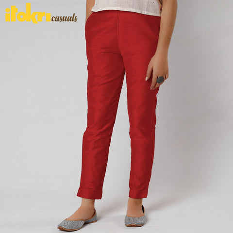 Buy Silk Tapered Casual Pant for Women Online at iTokri.com