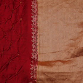 Silk tie-dye bandhani fabric with zari border 23