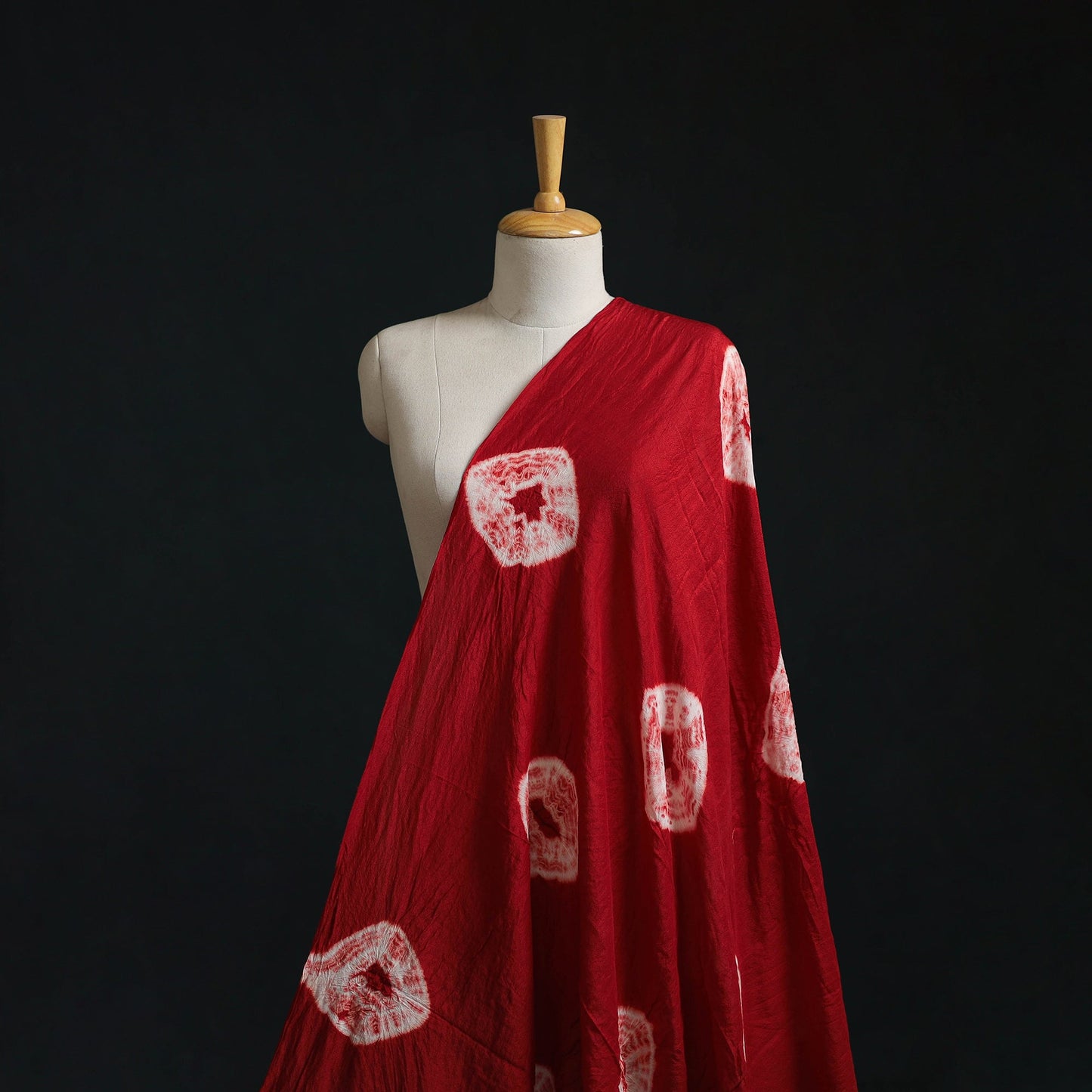 Silk tie-dye shibori fabric with zari border 35