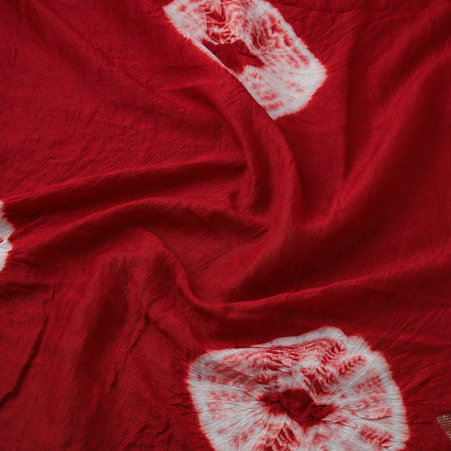 Silk tie-dye shibori fabric with zari border 35
