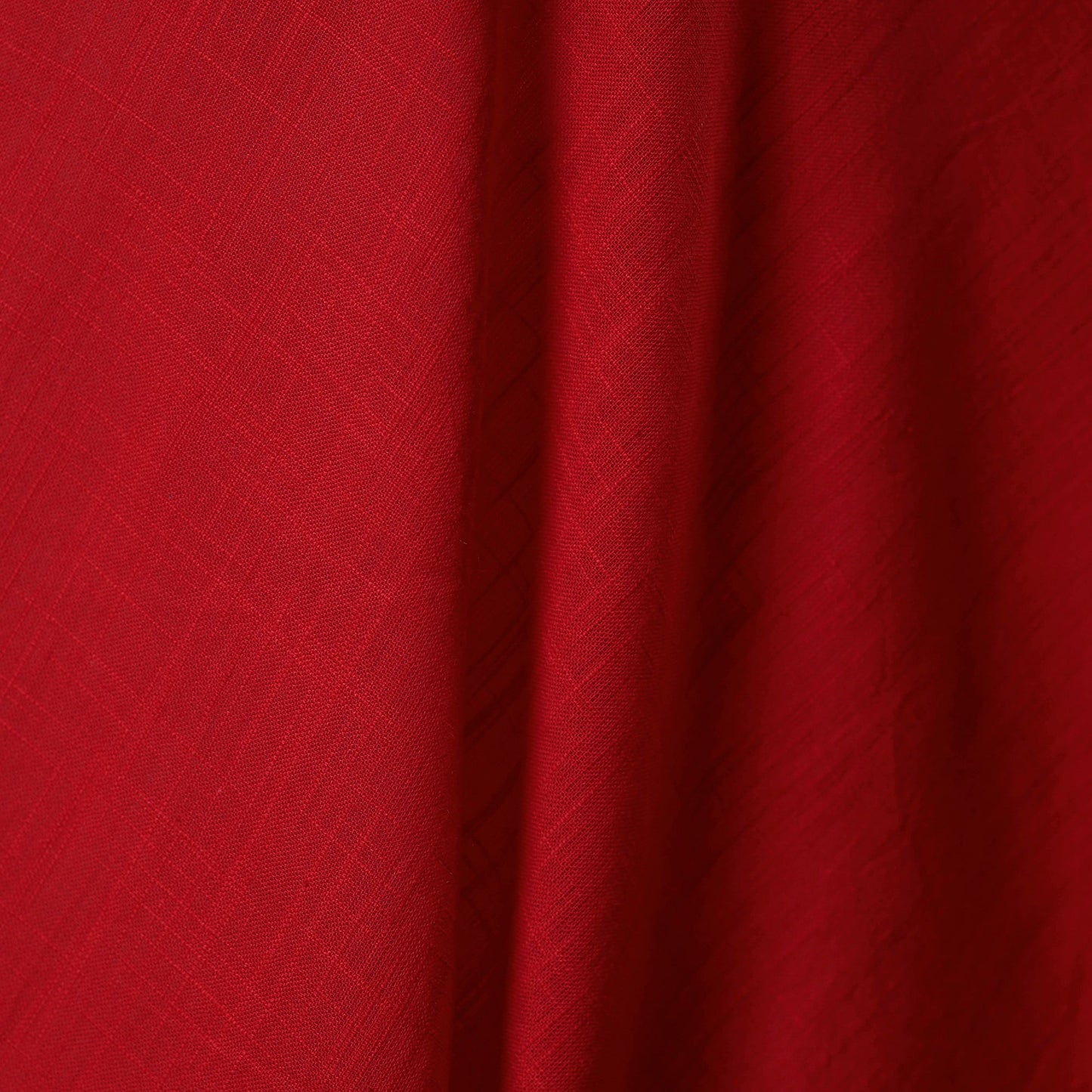 Red Slub Cotton Plain Fabric
