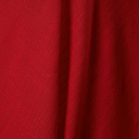 Red Slub Cotton Plain Fabric