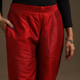 Slub silk elasticated plain pant 03 - handcrafted