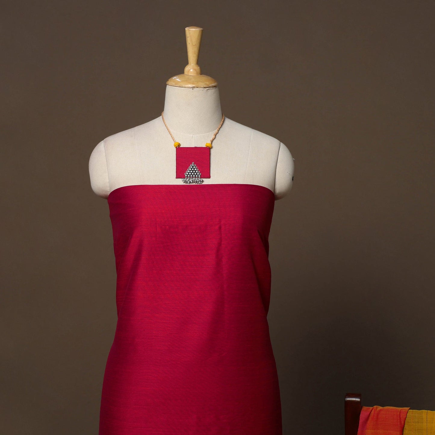 Slub silk plain 2pc unstitched dress material