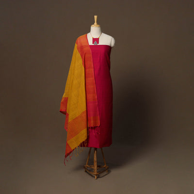 Slub silk plain 2pc unstitched dress material