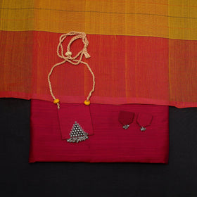 Slub silk plain 2pc unstitched dress material