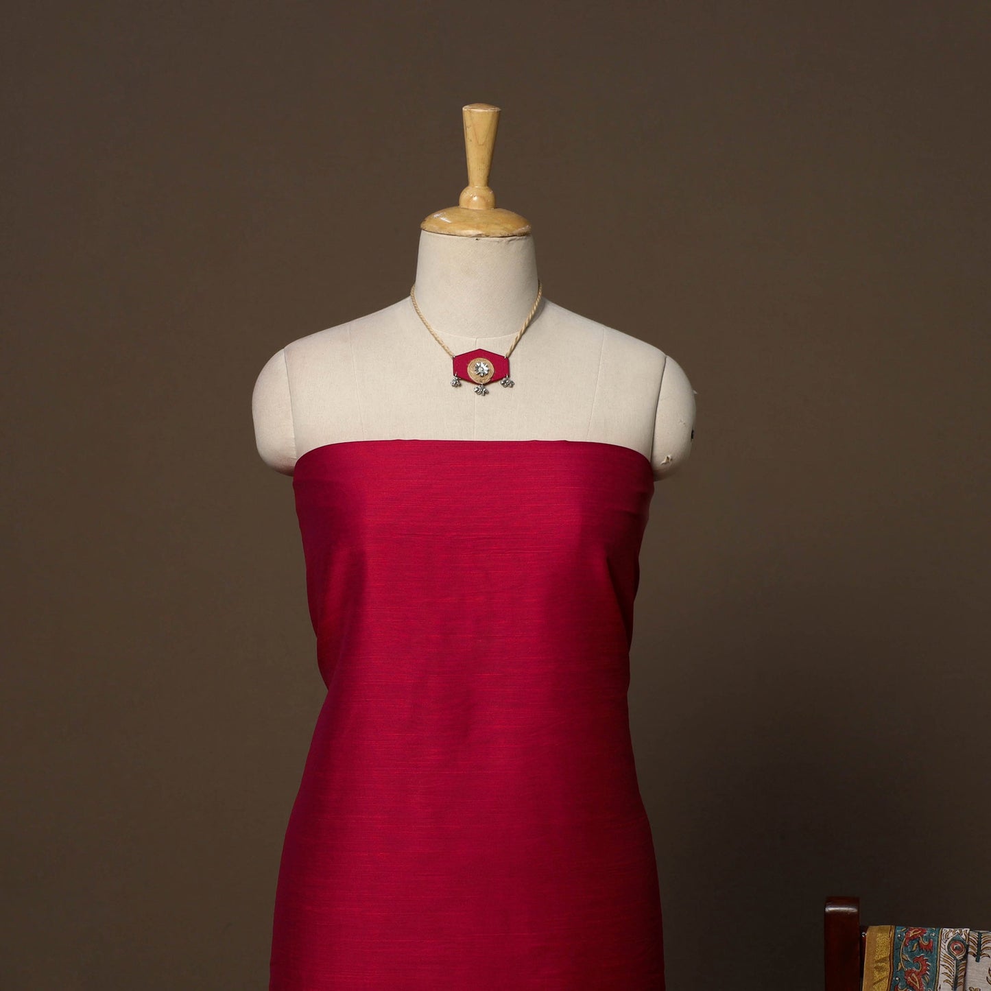 Slub silk plain 2pc unstitched dress material