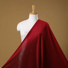Red - slub silk plain fabric 07 - handcrafted