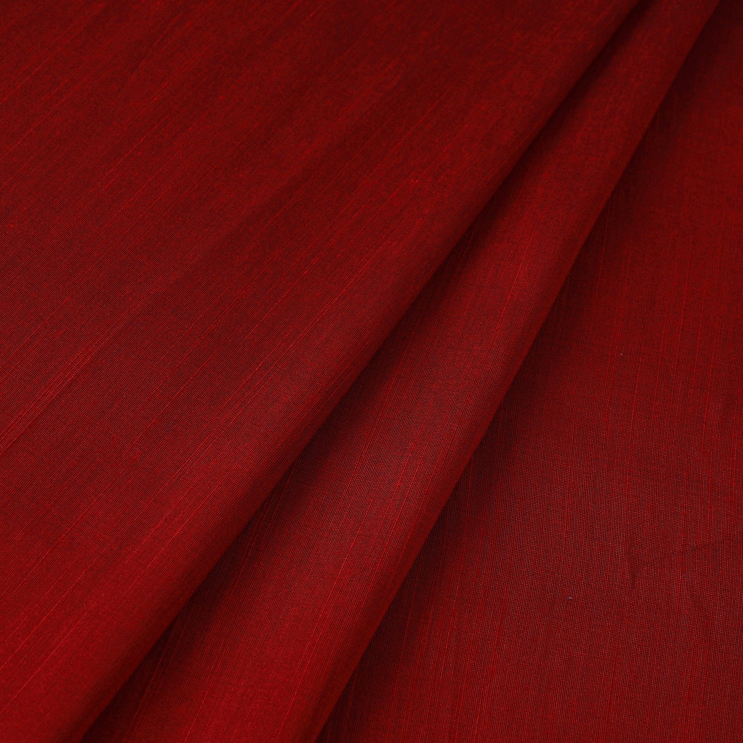 Red - slub silk plain fabric 09 - handcrafted