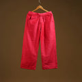 Red - slub silk plain palazzo 03 - handcrafted