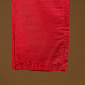 Red - slub silk plain palazzo 03 - handcrafted