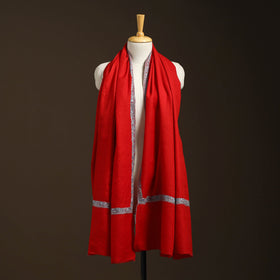Red - sozni hand embroidery work kashmiri merino wool shawl