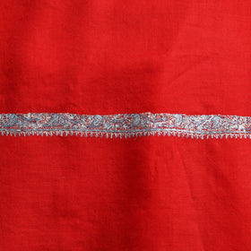 Red - sozni hand embroidery work kashmiri merino wool shawl
