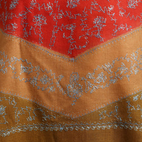 Red - sozni heavy hand embroidery work kashmiri merino wool