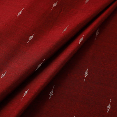 Red - spun dupion viscose silk buti fabric 07 - handcrafted