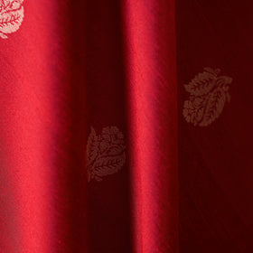 Red - spun dupion viscose silk thread buta fabric 03