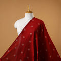 Red - spun dupion viscose silk thread buta fabric 18