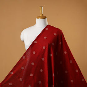 Red - spun dupion viscose silk thread buta fabric 18