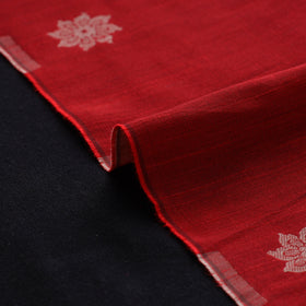 Red - spun dupion viscose silk thread buta fabric 18