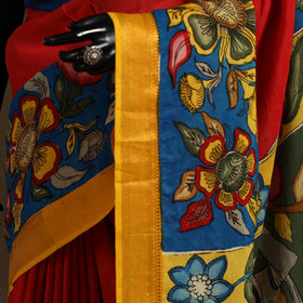 Red - srikalahasti handloom cotton handpainted pen