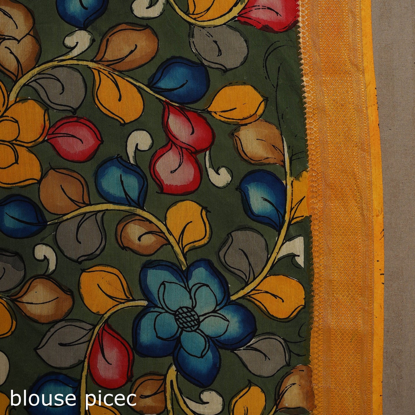 Red - srikalahasti handloom cotton handpainted pen