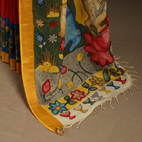 Red - srikalahasti handloom cotton handpainted pen