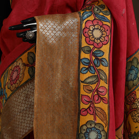 Red - srikalahasti handloom cotton handpainted pen