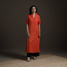 Straight cotton dharwad kurta for women 03 - handcrafted