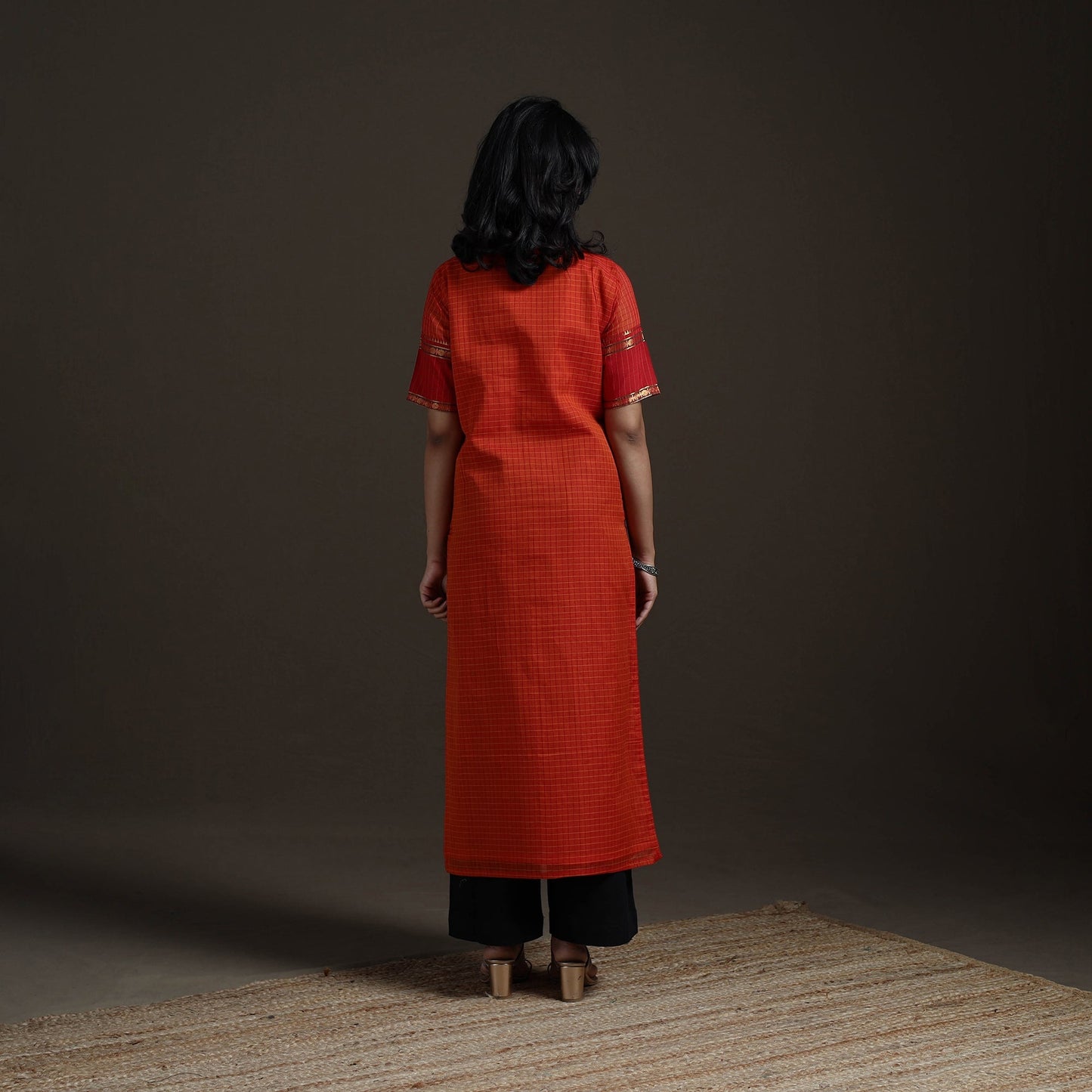 Straight cotton dharwad kurta for women 05 - handcrafted