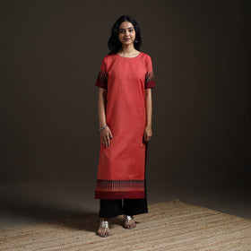 Straight cotton dharwad kurta for women 10 - handcrafted