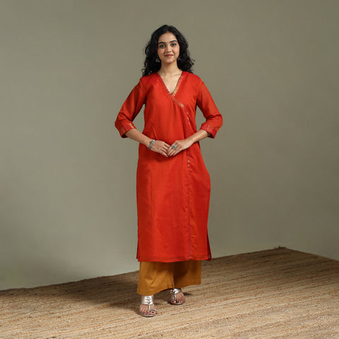 Straight cotton dharwad kurta for women 32 - handcrafted