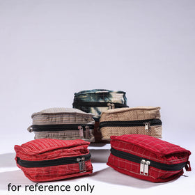Red Stripes Cotton Fabric 4 Pockets Jewelry Bag 
