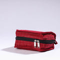 Red Stripes Cotton Fabric 4 Pockets Jewelry Bag 