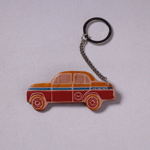 Red Handcrafted Leather Keychain