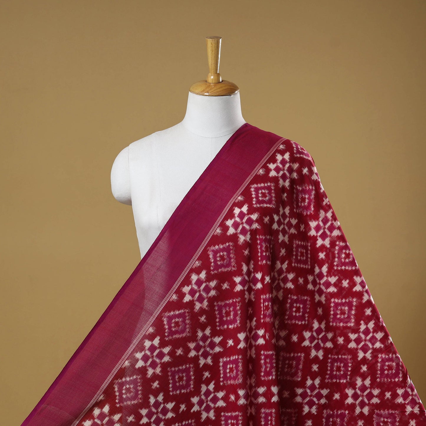 Telia rumal handloom cotton pochampally double ikat fabric